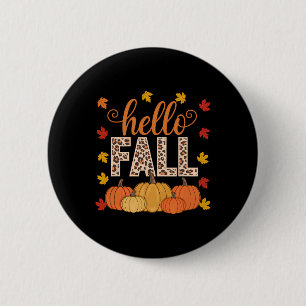Groovy Hello Herbst Herbstmaple Blätter Pumpkin Le Button