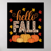 Groovy Hello Herbst Herbstmaple Blätter Pumpkin Le Poster (Vorne)