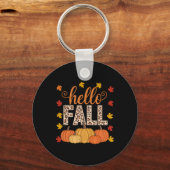 Groovy Hello Herbst Herbstmaple Blätter Pumpkin Le Schlüsselanhänger (Vorderseite)