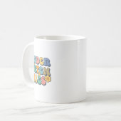 Groovy Hello Kindergarten Stimmung Retro Lehrer Ck Kaffeetasse (Vorderseite Links)