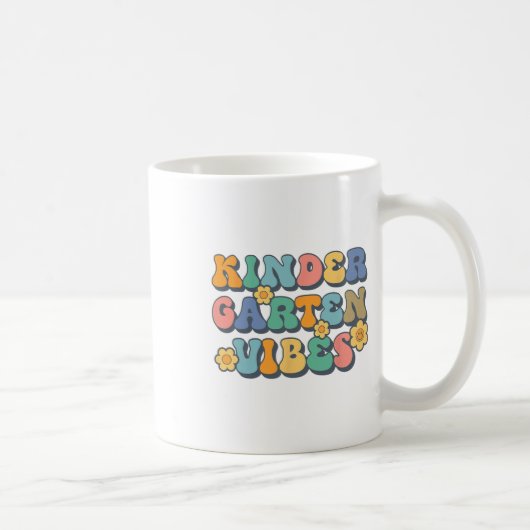 Groovy Hello Kindergarten Stimmung Retro Lehrer Ck Kaffeetasse (Rechts)