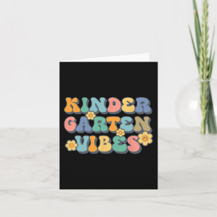 Groovy Hello Kindergarten Vibes Retro Teacher Back Karte