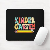 Groovy Hello Kindergarten Vibes Retro Teacher Back Mousepad (Mit Mouse)