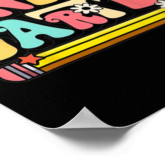 Groovy Hello Kindergarten Vibes Retro Teacher Back Poster (Ecke)