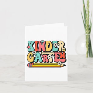 Groovy Hello Kindergarten Vibes Retro Teacher Ck T Karte