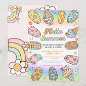 Groovy Hello Summer , Pool Party Einladung (Vorne/Hinten)