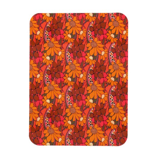 Groovy Herbstblumen Magnet (Vertikal)