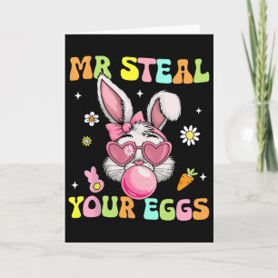 Groovy Herr stiehlt Eier Oster-Tage Hase Jagd Wied Karte