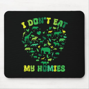 Groovy Herz Vegetarier Ich esse meine Homies Vega Mousepad