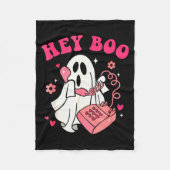Groovy Hey Boo Cute Ghost Funny Halloween Mens Wom Fleecedecke (Vorderseite)