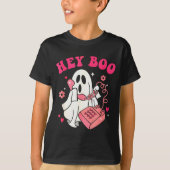 Groovy Hey Boo Cute Ghost Funny Halloween Mens Wom T-Shirt (Vorderseite)