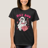 Groovy Hey Boo Cute Ghost Funny Halloween Mens Wom T-Shirt (Vorderseite)