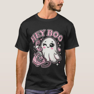 Groovy Hey Boo Ghost Halloween Mädchen Frauen Kind T-Shirt