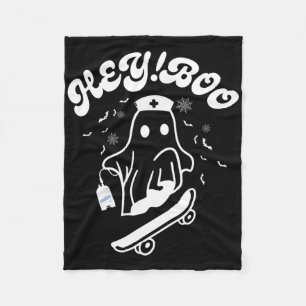 Groovy Hey Boo Krankenschwester Geist Lustig Hallo Fleecedecke