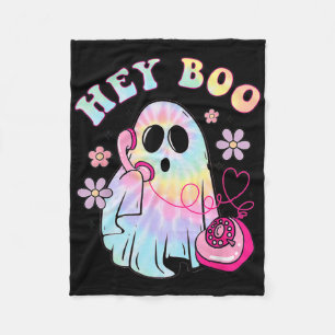 Groovy Hey Boo Niedlich Ghost Funny Halloween Girl Fleecedecke