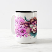 Groovy Highland Bloom Zweifarbige Tasse (Vorderseite Links)