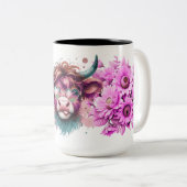 Groovy Highland Bloom Zweifarbige Tasse (VorderseiteRechts)