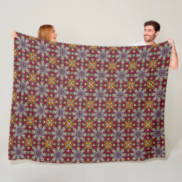 Groovy Himmlische Blumenkraft Fleecedecke
