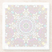 Groovy Himmlische Blumenkraft Glasuntersetzer (Rückseite)