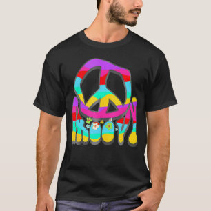 Groovy Hippie 60er 70er Peace Sign Blume Powe T-Shirt