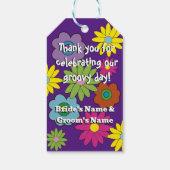 Groovy Hippie 70's Gastgeschenk Hochzeit Label Hip Geschenkanhänger (Rückseite)