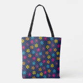 Groovy Hippie Blume Dusche Individuelle Name Tasche (Rückseite)