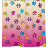 Groovy Hippie Blume Dusche rosa fade Duschvorhang (Vorderseite)