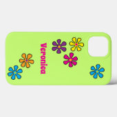 Groovy Hippie Blume Individuelle Name Case-Mate iPhone Hülle (Rückseite (Horizontal))