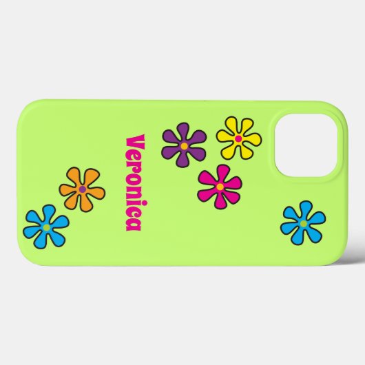 Groovy Hippie Blume Individuelle Name Case-Mate iPhone Hülle (Rückseite (Horizontal))