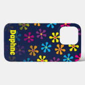 Groovy Hippie Blume Individuelle Name Case-Mate iPhone Hülle (Rückseite (Horizontal))
