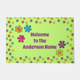 Groovy Hippie Blume Individuelle Name Fußmatte