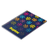 Groovy Hippie Blume Individuelle Name Notizblock (Linke Seite)