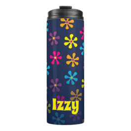 Groovy Hippie Blume Individuelle Name Thermosbecher