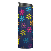 Groovy Hippie Blume Individuelle Name Thermosbecher (Nach rechts gedreht)