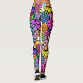 Groovy Hippie Blume Leggings (Rückseite)