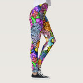 Groovy Hippie Blume Leggings (Rechts)