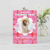 Groovy Hippie Blume Power Foto Einladung (Stehend Vorderseite)