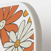 Groovy Hippie Blume Power Monogram Pickleball Schläger (Linke Seite)