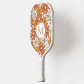 Groovy Hippie Blume Power Monogram Pickleball Schläger (Links)
