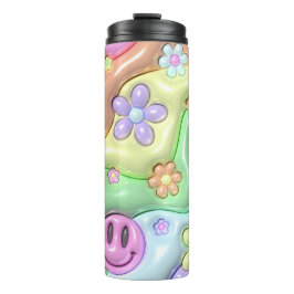 Groovy Hippie Blume Power Thermal Tumbler Thermosbecher