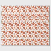 Groovy Hippie Blume Red Orange White Geschenkpapier (Flach)