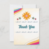 Groovy Hippie Bright & Stylish Geburtstag Dankeskarte (Rückseite)