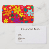 Groovy Hippie-buntes Blumen-Liebe-Friedensmuster Visitenkarte (Vorne/Hinten)