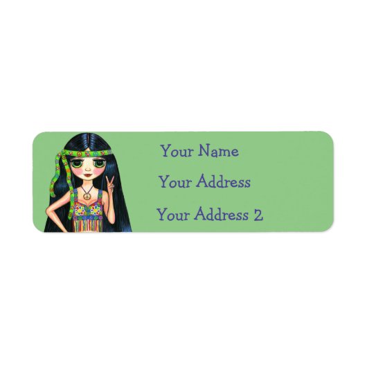 Groovy Hippie Chick Psychedelic Peace Sign 1960er (Vorne)