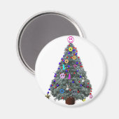 Groovy Hippie Christmas Tree Magnet (Vorderseite/Rückseite)