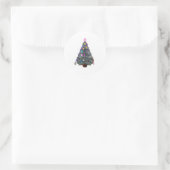 Groovy Hippie Christmas Tree Runder Aufkleber (Tasche)