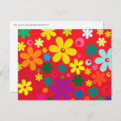Groovy Hippie Colorful Blume Liebe Friedensmuster Postkarte (Vorne/Hinten)