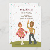 Groovy Hippie Couple Einladung (Vorne/Hinten)