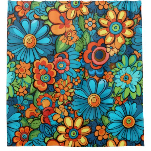Groovy Hippie Duschvorhang (Vorderseite)