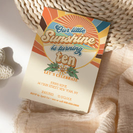 Groovy Hippie Einladung 10. Geburtstag böhmisch